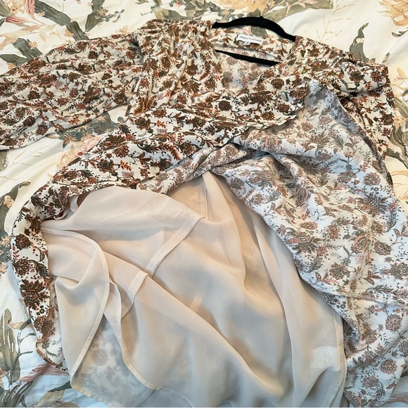 𝅺GIBSON Latimer Twist Front Long Sleeve Crepe Floral Dress - Picture 7 of 8